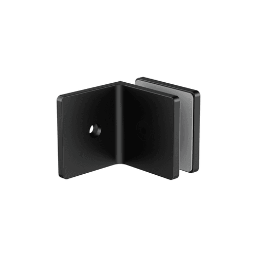 90 Degree Glass To Wall Bracket 10mm Glass Matte Black