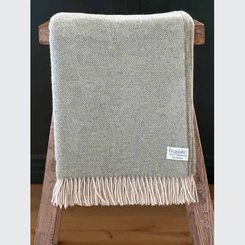 NZ Wool Throw - Sage Green | 100% Pure Wool