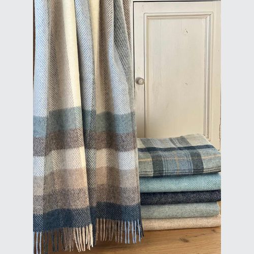 NZ Wool Throw - Woodale - Blue | 100% Pure Wool