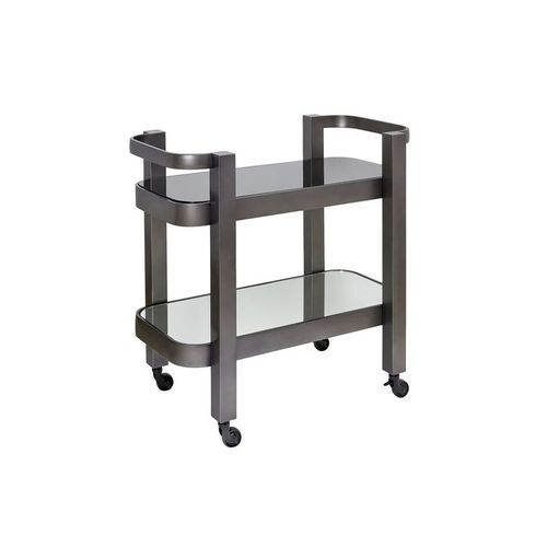 St Tropez Drinks Trolley with Black Glass