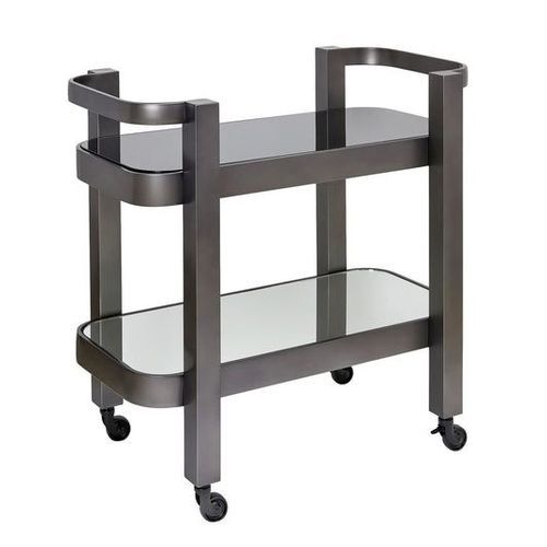 St Tropez Drinks Trolley with Black Glass