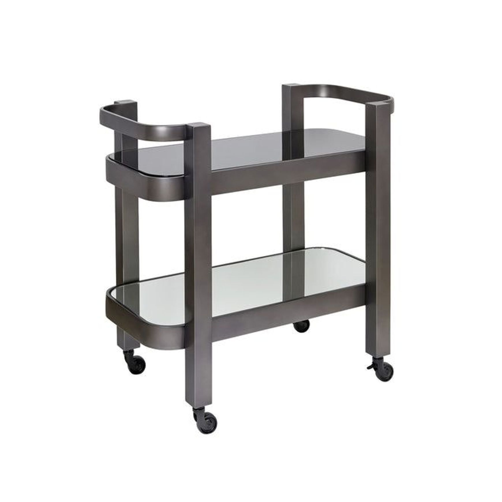St Tropez Drinks Trolley with Black Glass