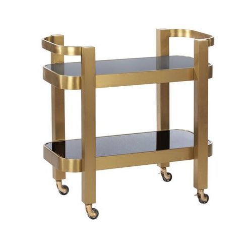 St Tropez Drinks Trolley with Black Glass
