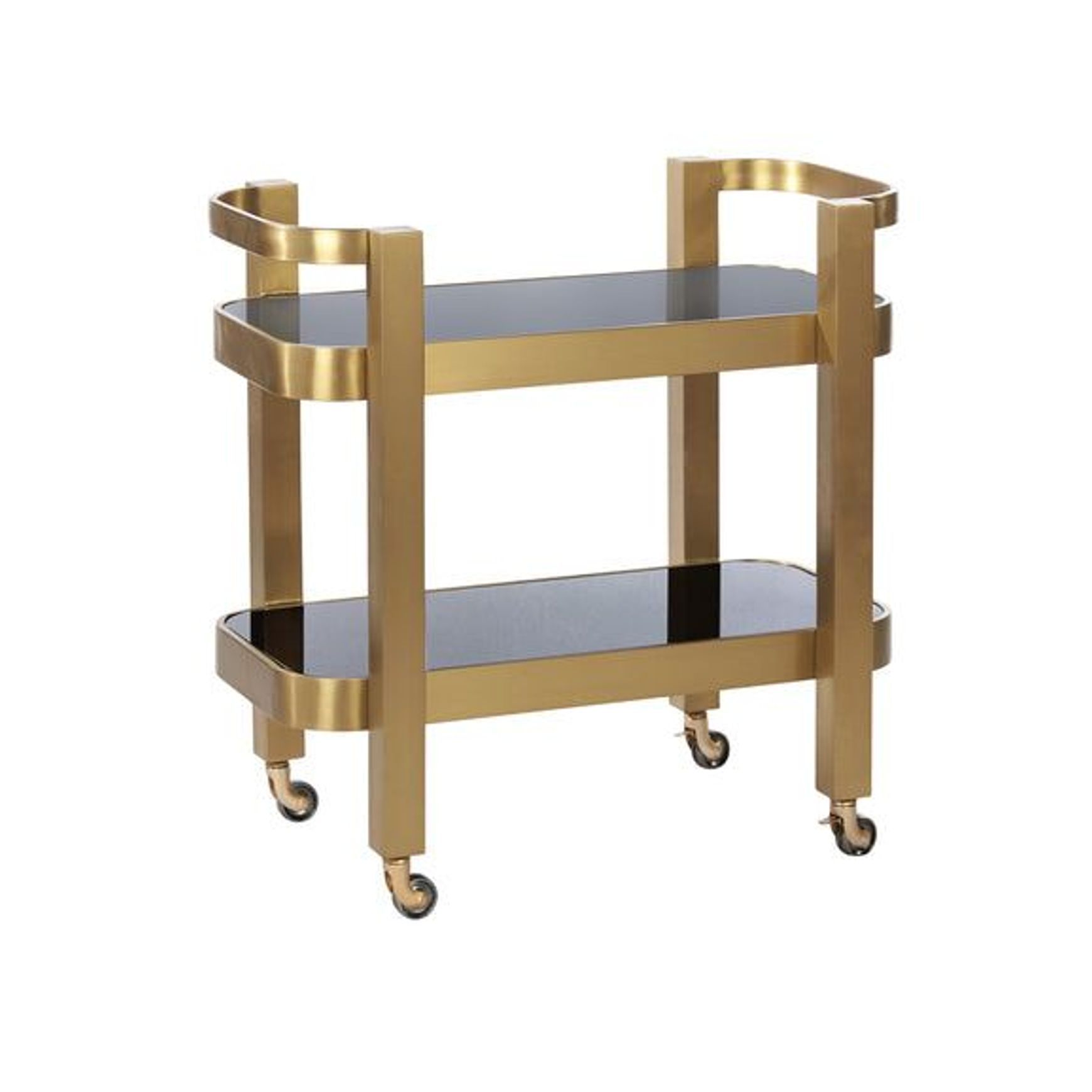 St Tropez Drinks Trolley with Black Glass