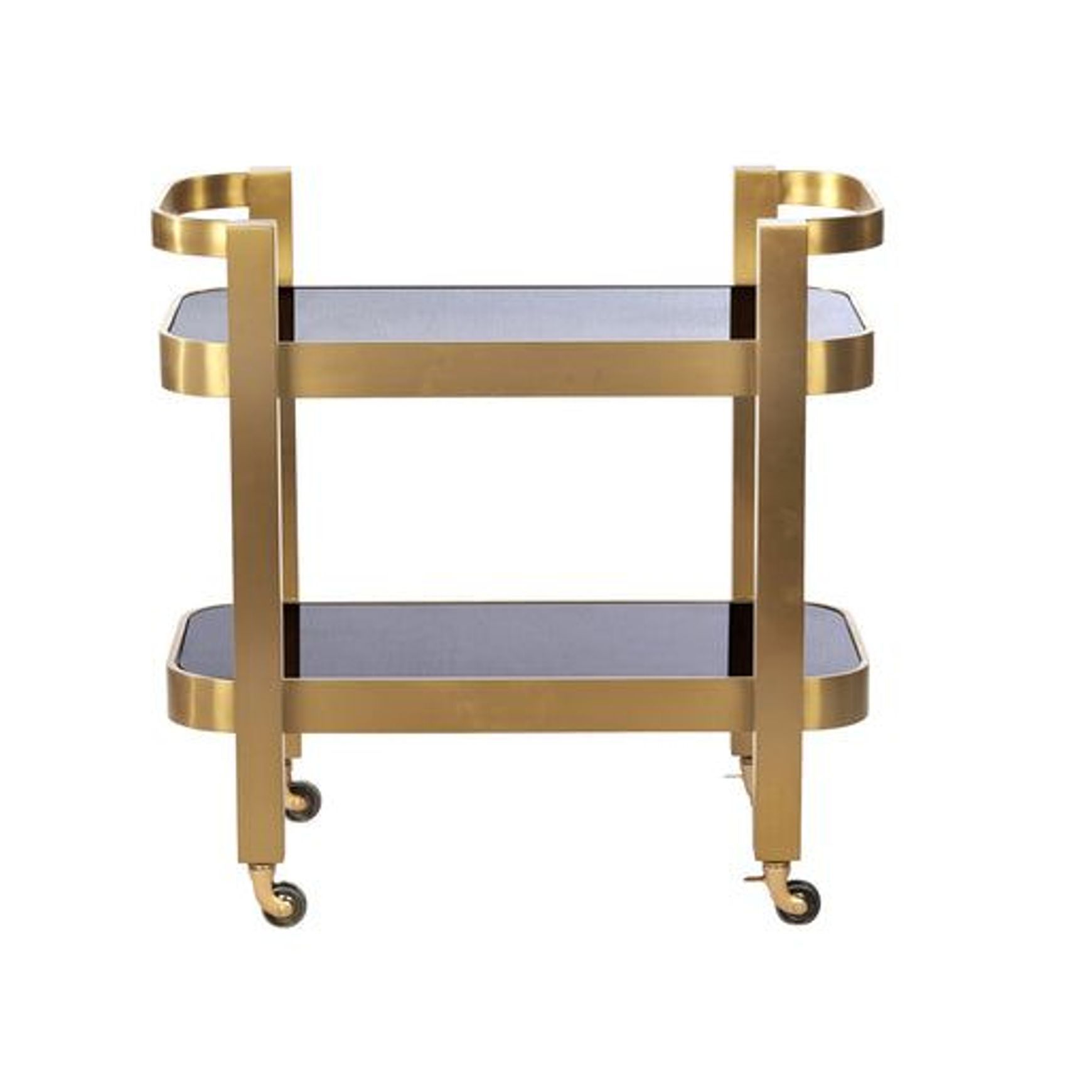 St Tropez Drinks Trolley with Black Glass