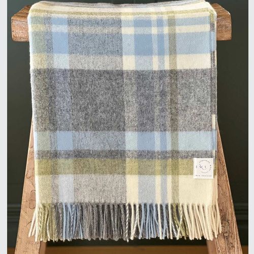 NZ Wool Throw - Portree Duck Egg | 100% Merino Wool