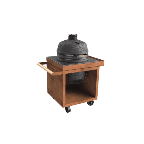 OFYR Pro + Kamado Grill Stand w/ Ceramic Tabletop - Corten Steel