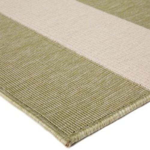 Nyoma Lime Striped Outdoor Rug