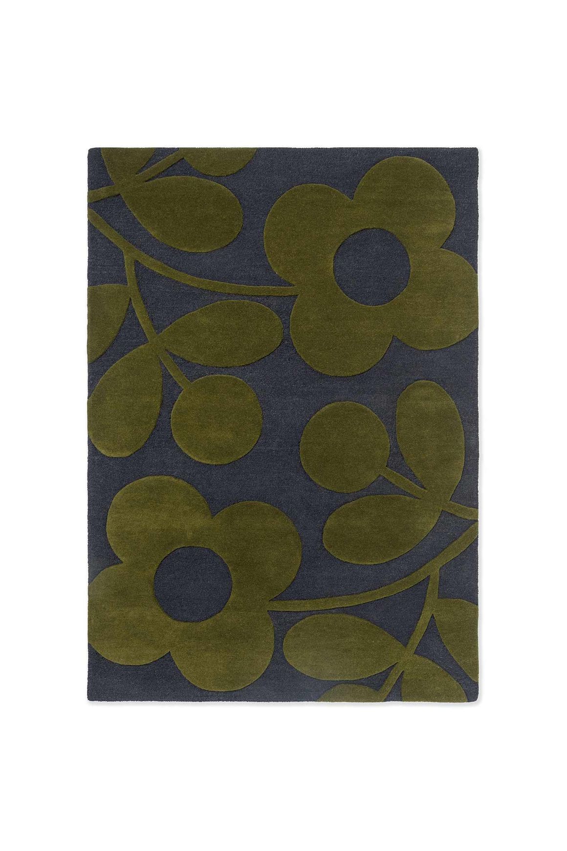 Orla Kiely Sprig Stem Rug - Marine | 100% Wool Designer Floor Rug