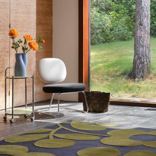 Orla Kiely Sprig Stem Rug - Marine | 100% Wool Designer Floor Rug