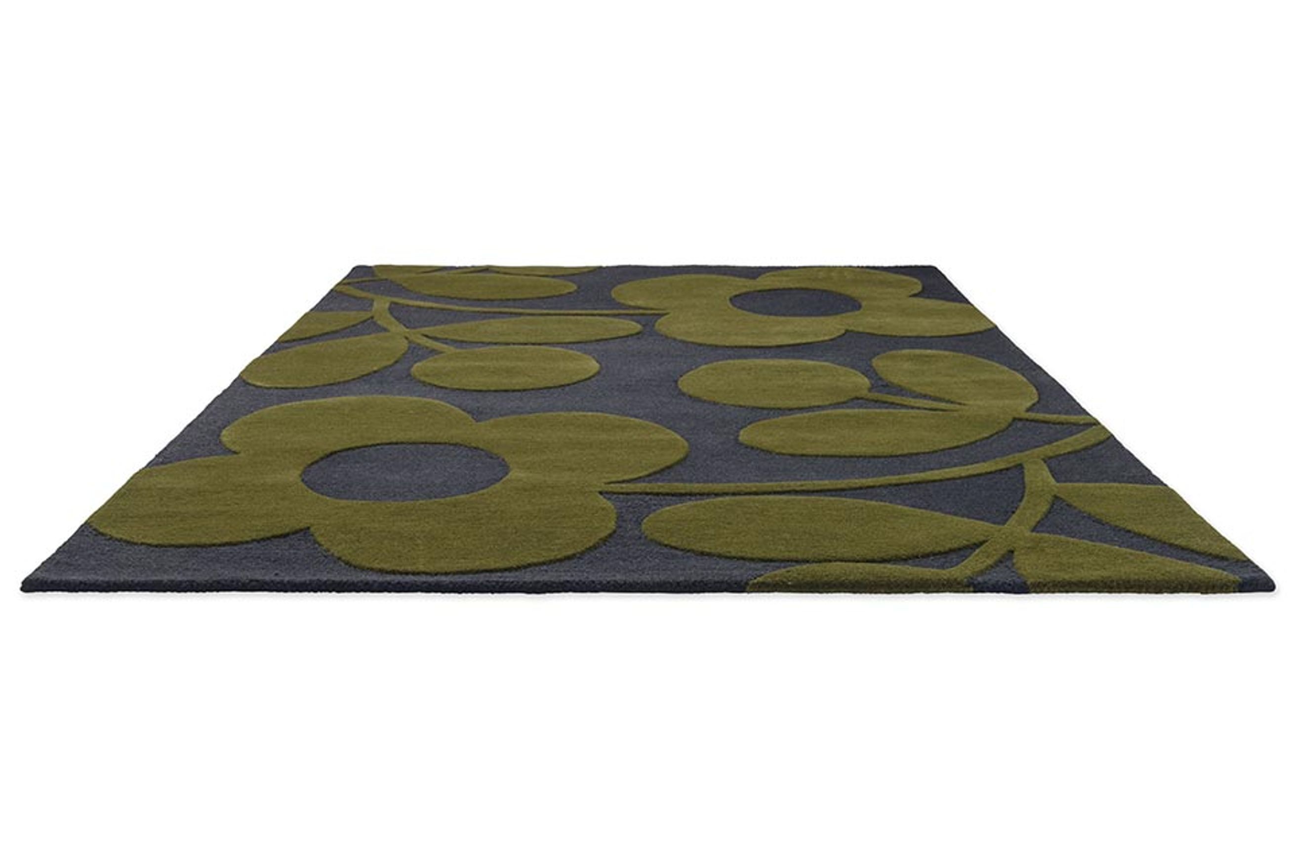 Orla Kiely Sprig Stem Rug - Marine | 100% Wool Designer Floor Rug