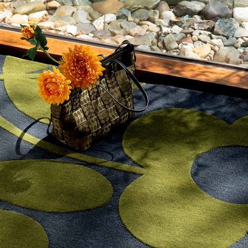 Orla Kiely Sprig Stem Rug - Marine | 100% Wool Designer Floor Rug