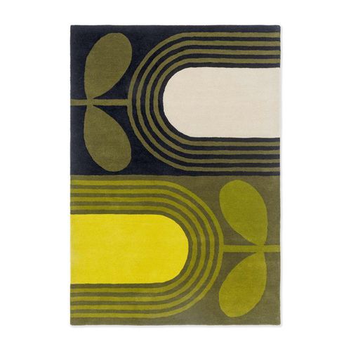 Orla Kiely Striped Tulip Rug - Seagrass | 100% Wool Designer Floor Rug