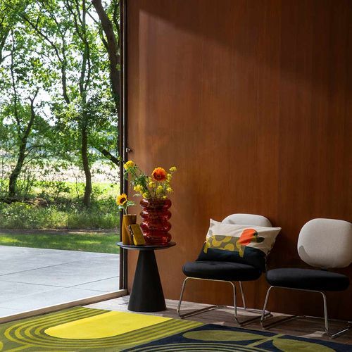 Orla Kiely Striped Tulip Rug - Seagrass | 100% Wool Designer Floor Rug