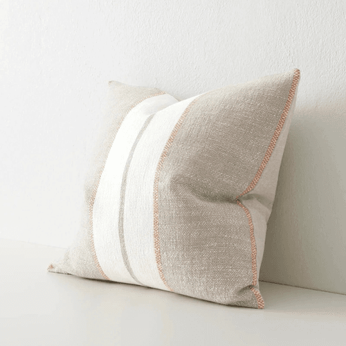 Weave Home Ottavio Cushion - Earth | Textured Stripe
