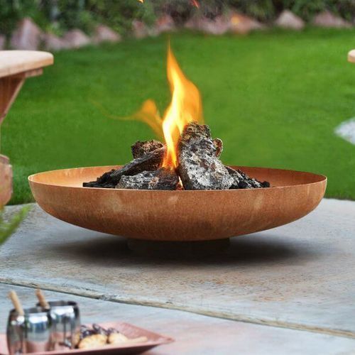 Outdoor Brazier Fire Pit Bowl - Corten Steel 80cm