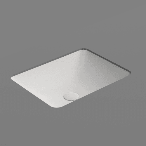 Pura 50 Rectangle Undermount Basin Matt White