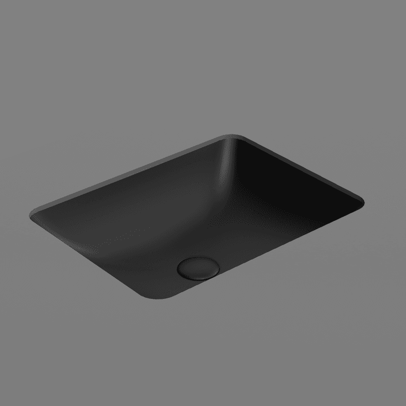 Pura 50 Rectangle Undermount Basin Matt Black