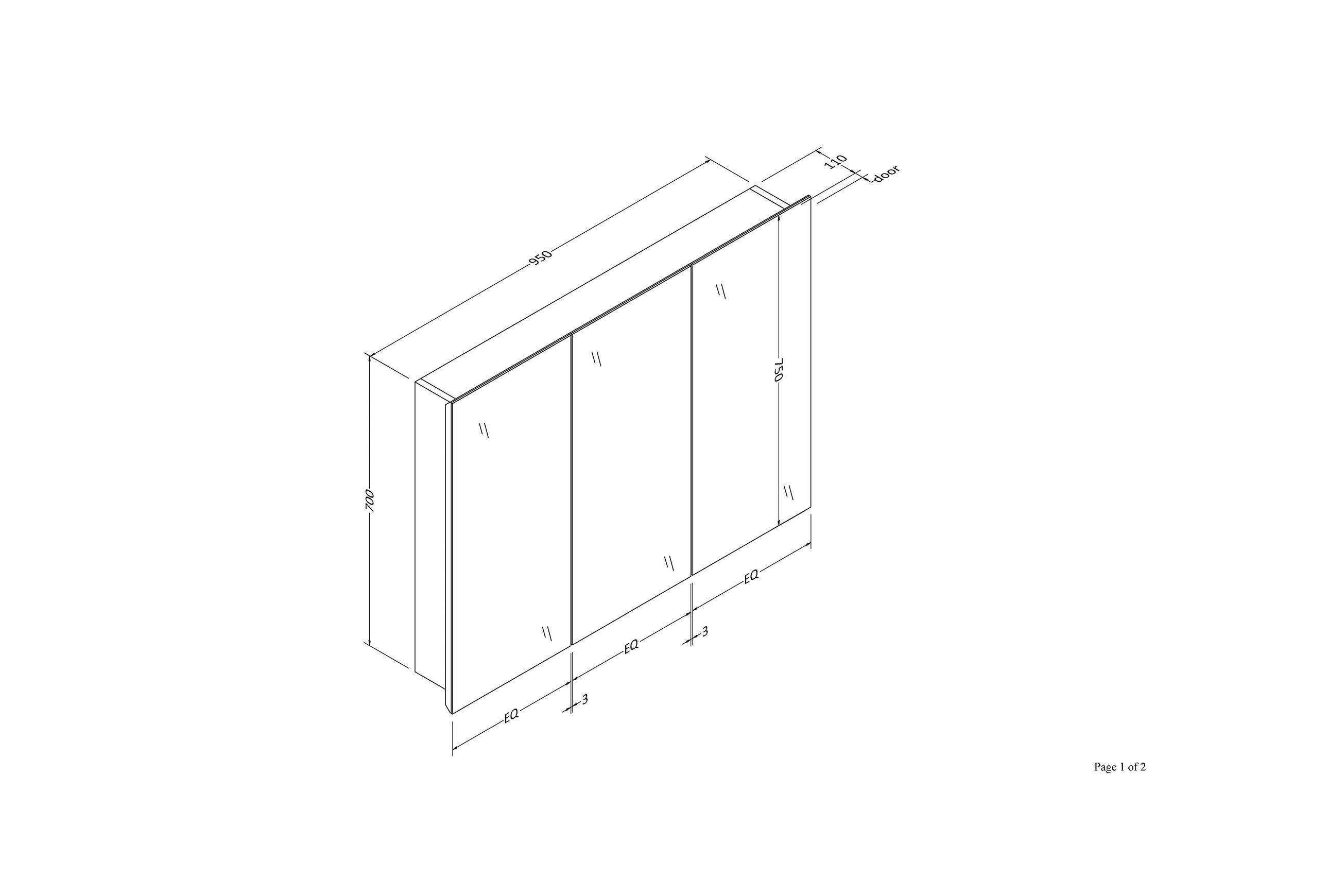 Pavia 1000 Mirror Cabinet