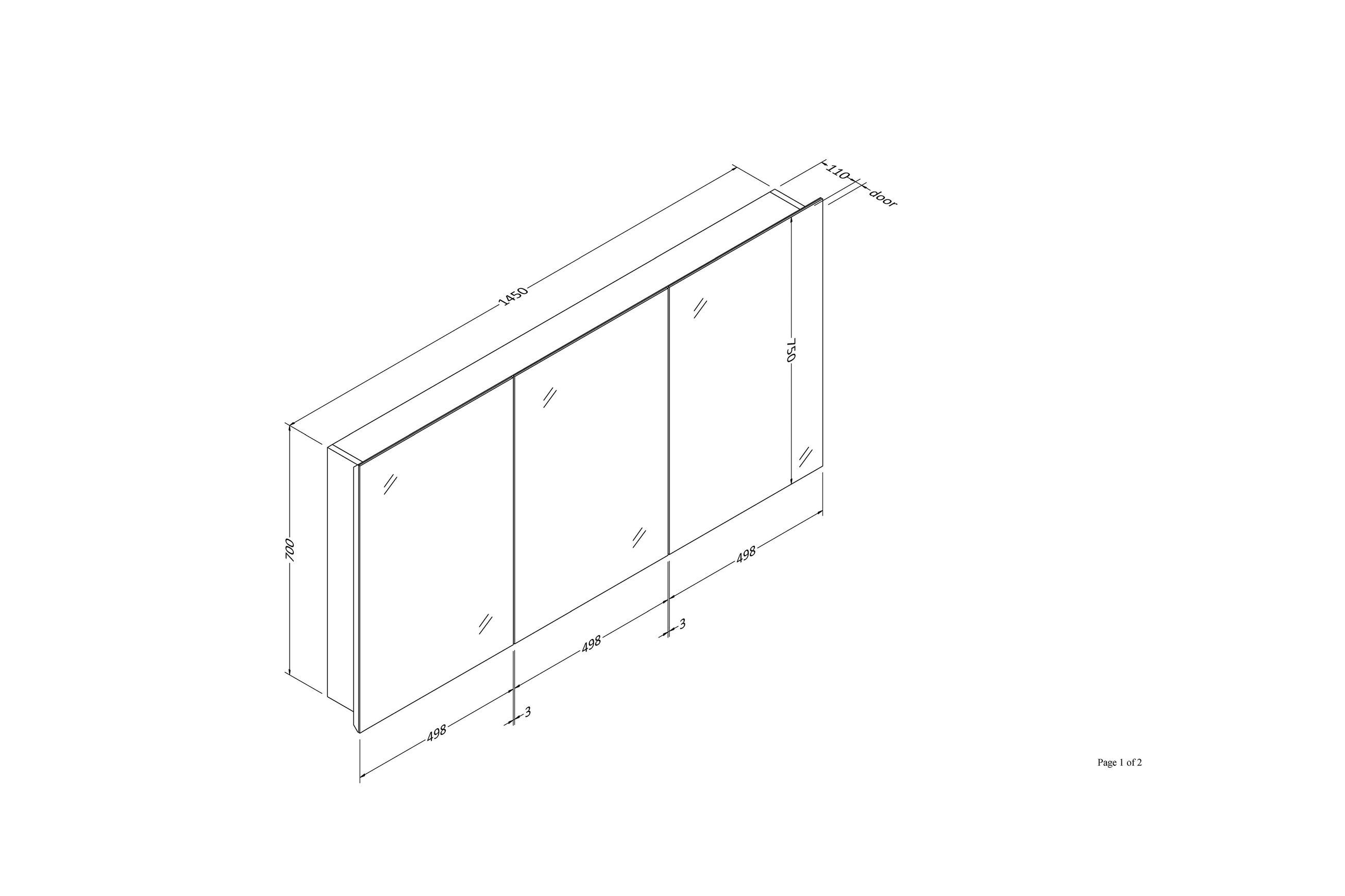 Pavia 1500 Mirror Cabinet
