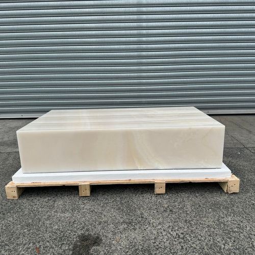 Block Coffee Table - White Onyx - Large | Natural Stone Co.