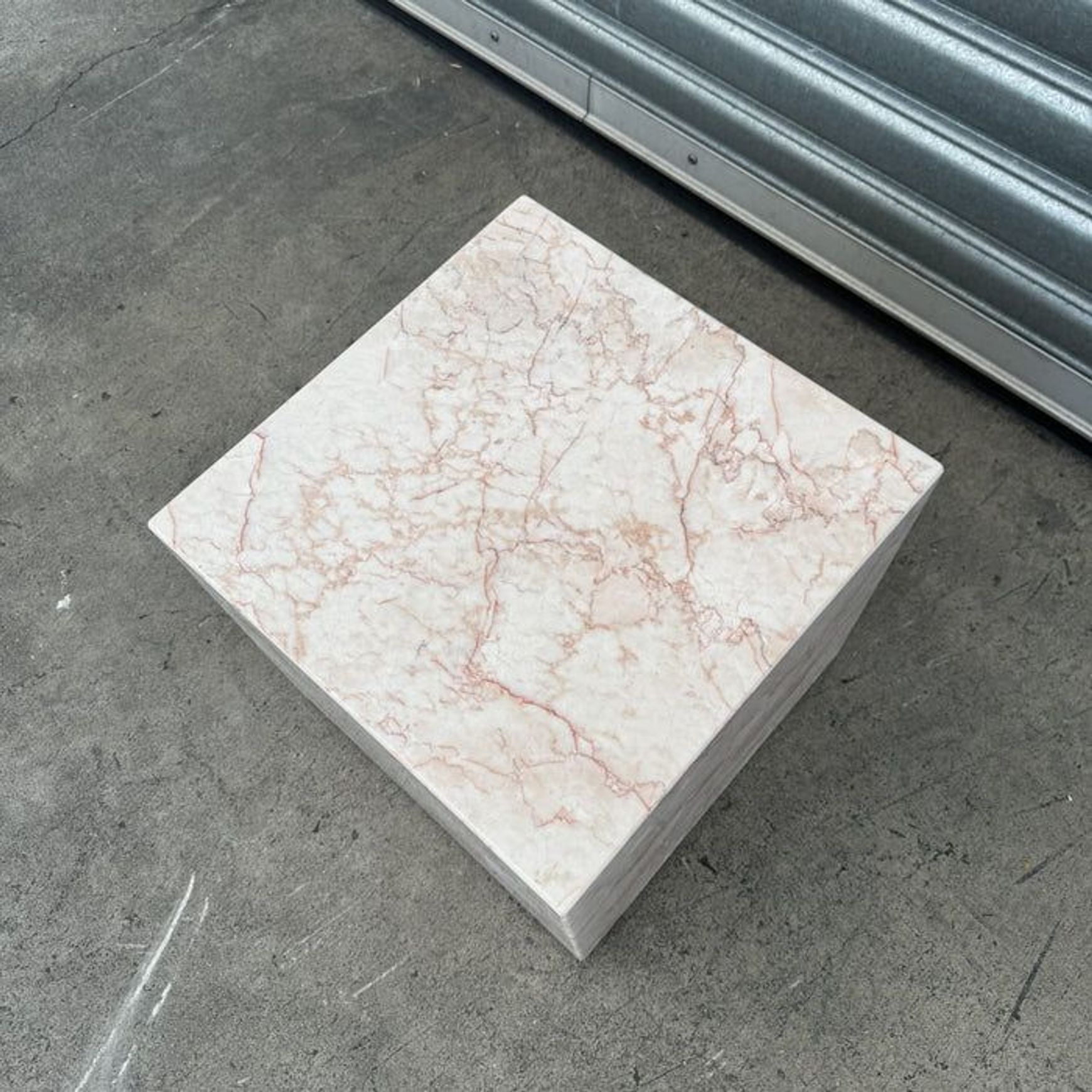 Cube Side Table - Rose Cream Marble | Natural Stone Co.