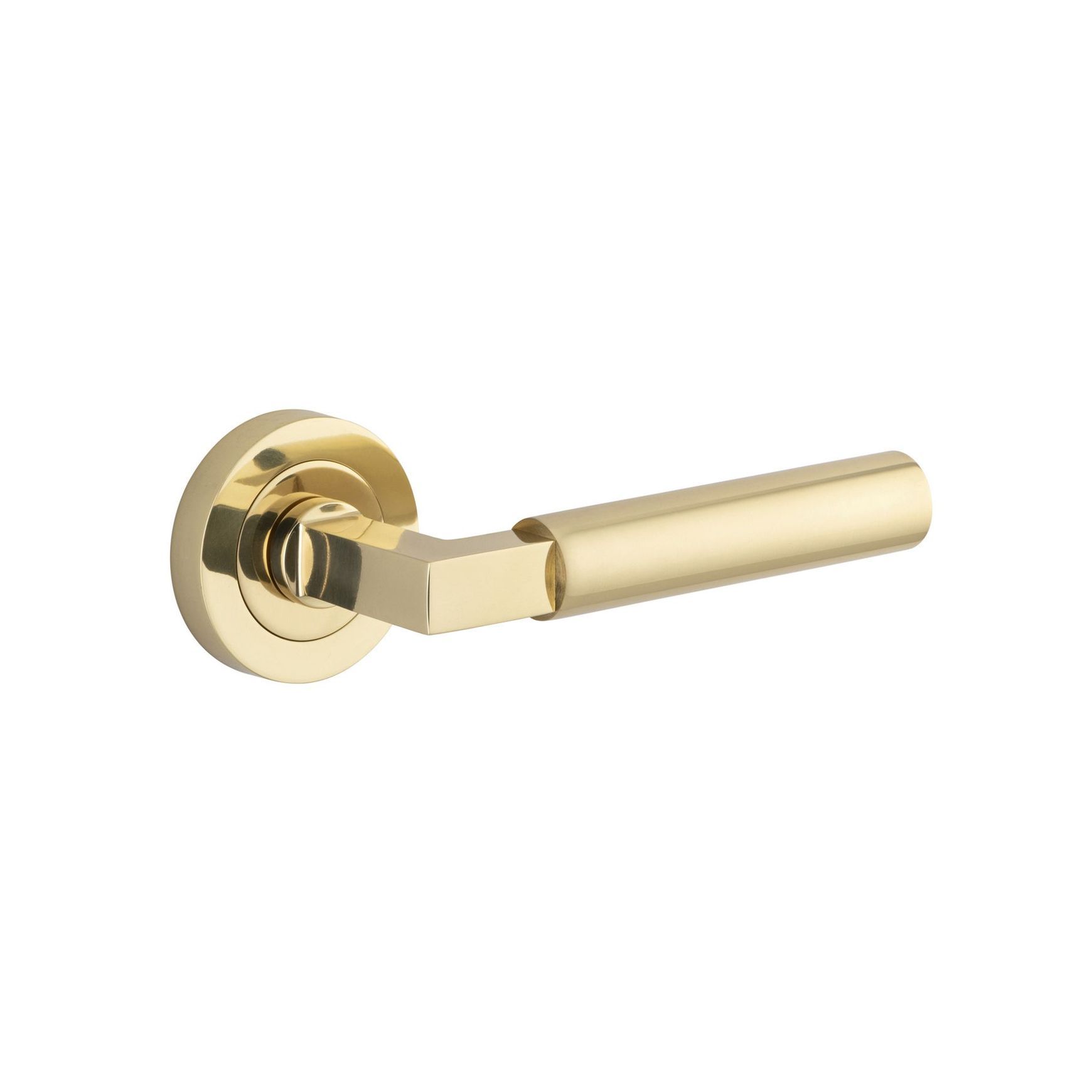 Iver Berlin Door Lever Handle on Round Rose Passage