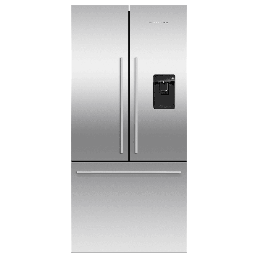 Freestanding French Door Refrigerator Freezer, 79cm, 487L, Ice & Water, Stainless Steel