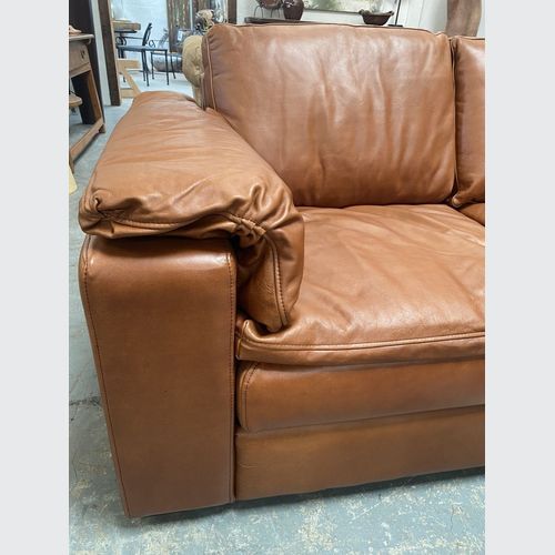 Park Sofa Full Grain Tan Leather 1.8M
