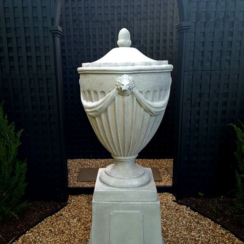 Robert Adams Urn And Plinth - Pietro Stoneware