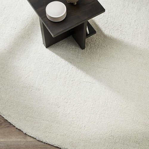 Baya Dorset NZ Wool Round Floor Rug - Natural White