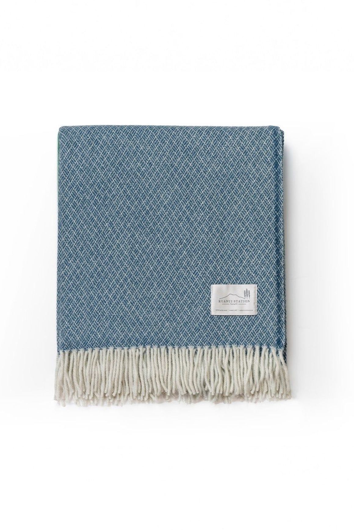 Ruanui Station Lambswool Throw - Bentley Blue