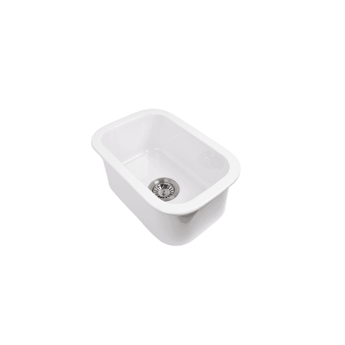 Oswynn 330x483 Gloss White Fireclay Single Bowl Sink