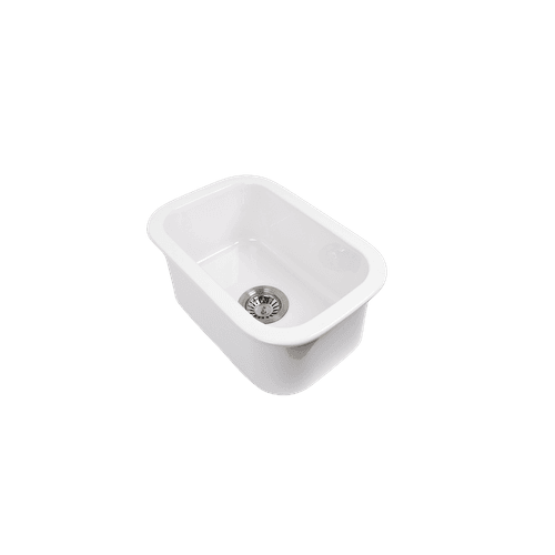 Oswynn 330x483 Gloss White Fireclay Single Bowl Sink