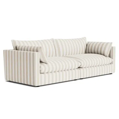 Sidney Slipcover 4 Seater Sofa - Marnie Sand Stripe