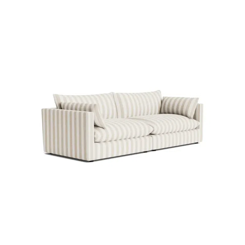 Sidney Slipcover 4 Seater Sofa - Marnie Sand Stripe