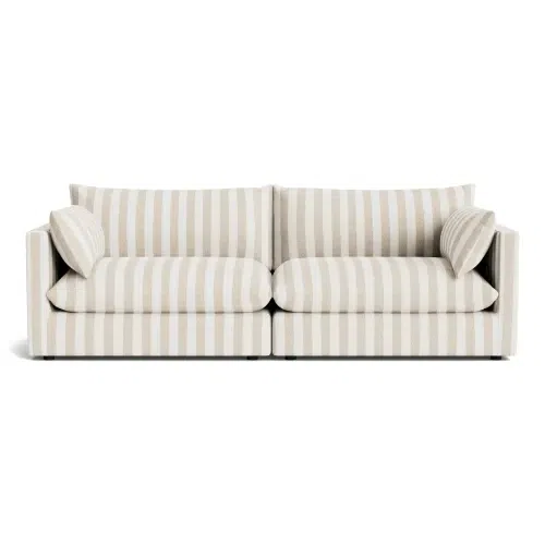 Sidney Slipcover 4 Seater Sofa - Marnie Sand Stripe