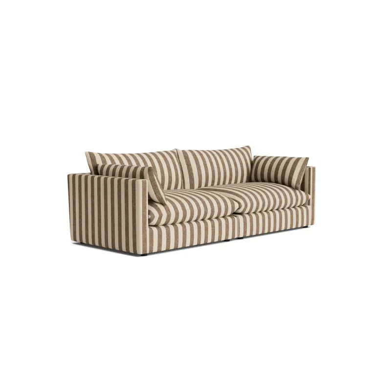 Sidney Slipcover 4 Seater Sofa - Marnie Coconut Stripe