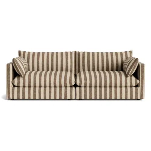 Sidney Slipcover 4 Seater Sofa - Marnie Coconut Stripe