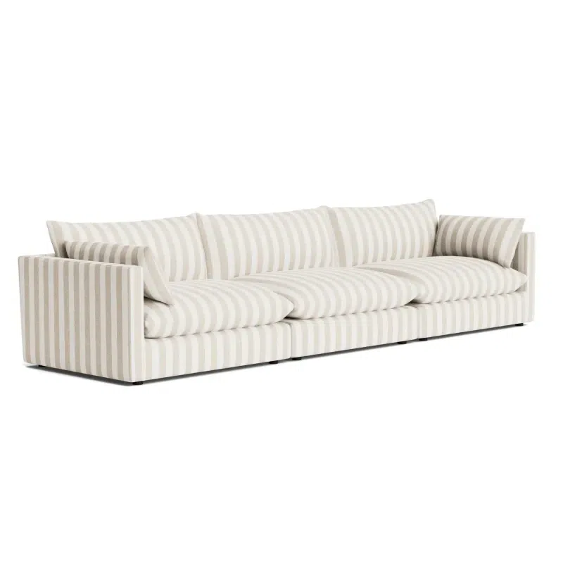 Sidney Slipcover 5 Seater Sofa - Marnie Sand Stripe