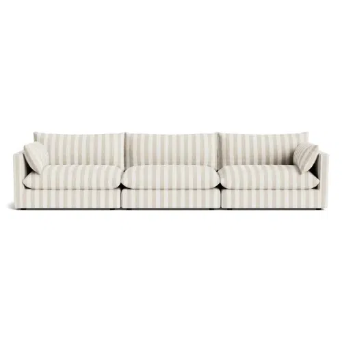 Sidney Slipcover 5 Seater Sofa - Marnie Sand Stripe