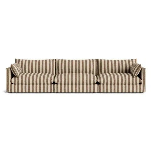 Sidney Slipcover 5 Seater Sofa - Marnie Coconut Stripe