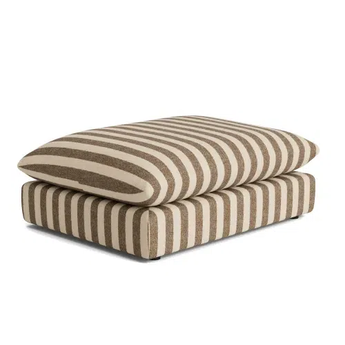 Sidney Slipcover Ottoman - Marnie Coconut Stripe
