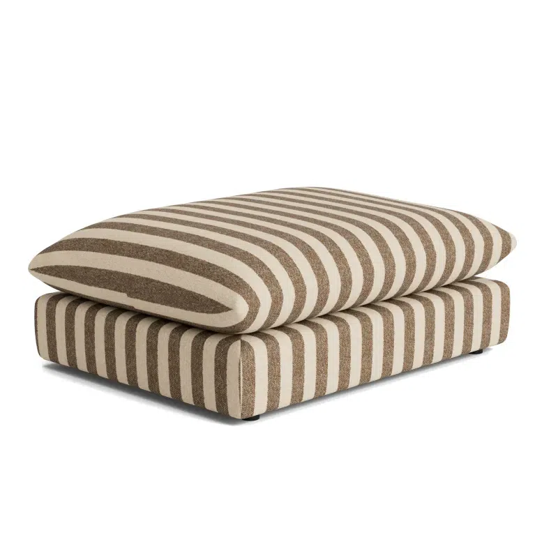 Sidney Slipcover Ottoman - Marnie Coconut Stripe