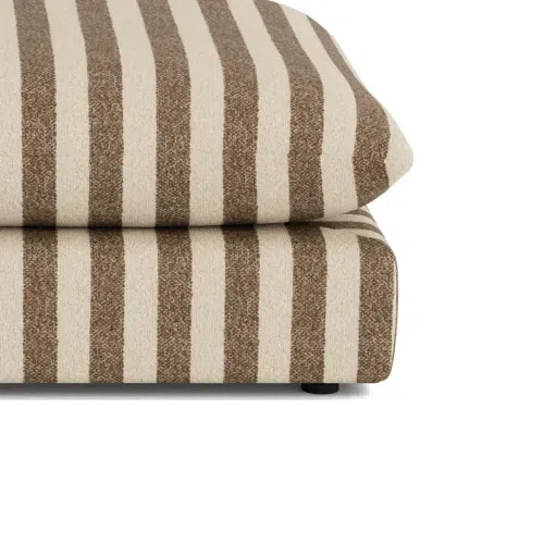 Sidney Slipcover Ottoman Fabric - Marnie Coconut Stripe