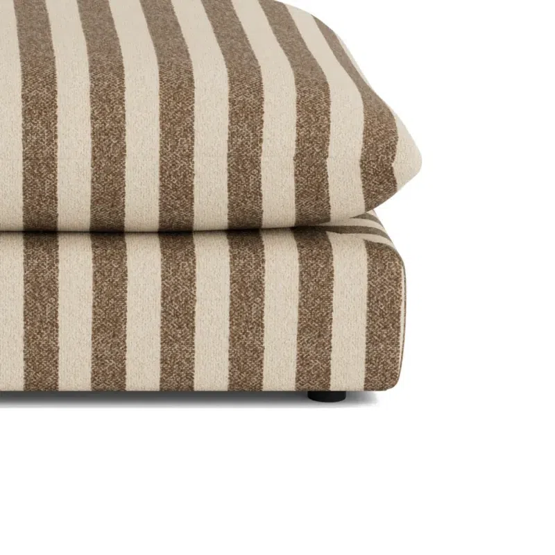 Sidney Slipcover Ottoman Fabric - Marnie Coconut Stripe