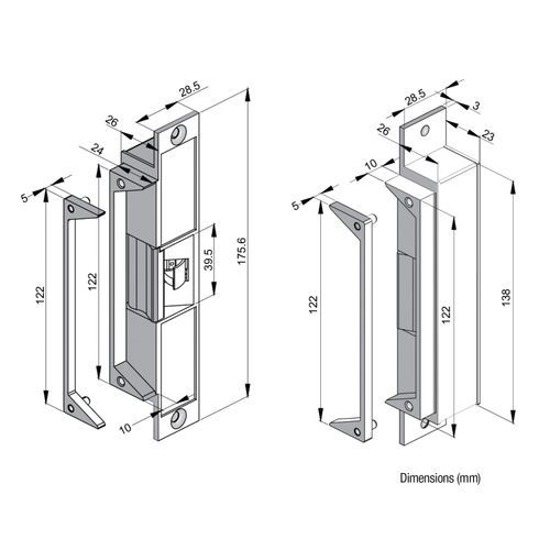 LOX High Security Electric Strike Monitored Multi Voltage 10-30VDC ES20M
