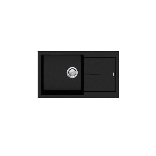Santorini Black Large Single Bowl Topmount Sink With Drainer
