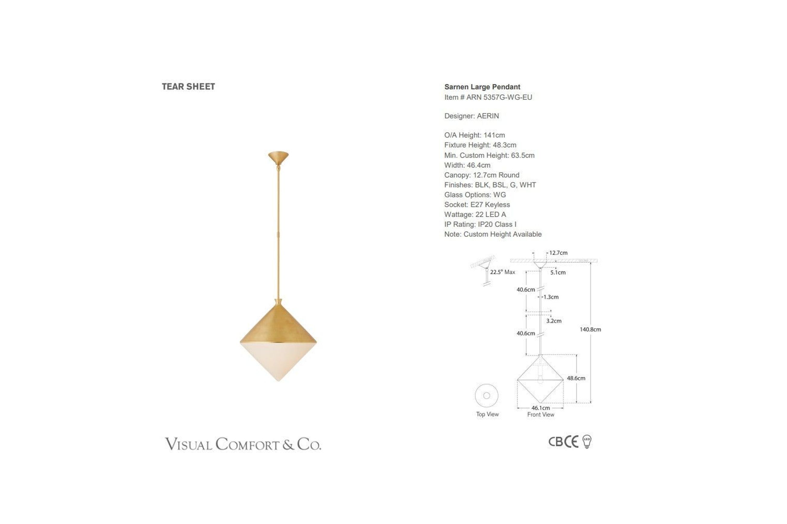 Visual Comfort Aerin Sarnen Large Pendant