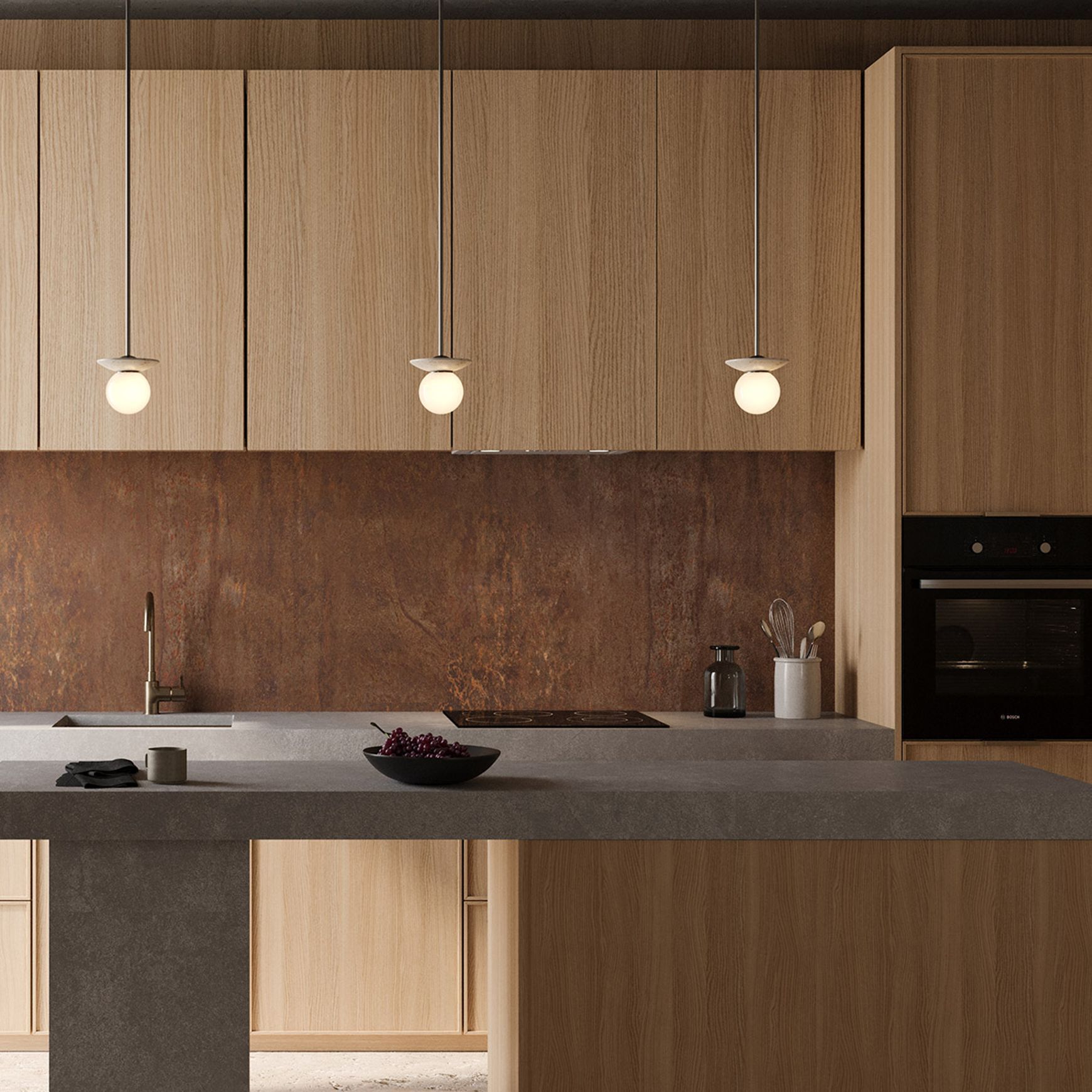 Orbit Stone Pendant Light